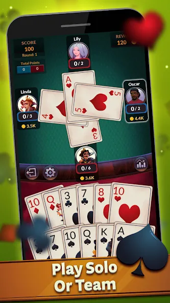 Spades - Offline Card Games (Спейдс) МОД/Взлом [Много денег, Монет и Все открыто] Screenshot 2