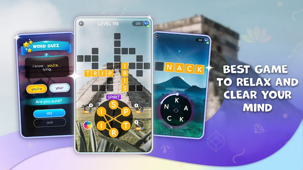 Calming Crosswords Word Puzzle МОД/Взлом [Все открыто, Дополнительные деньги и Меню MOD] Screenshot 2