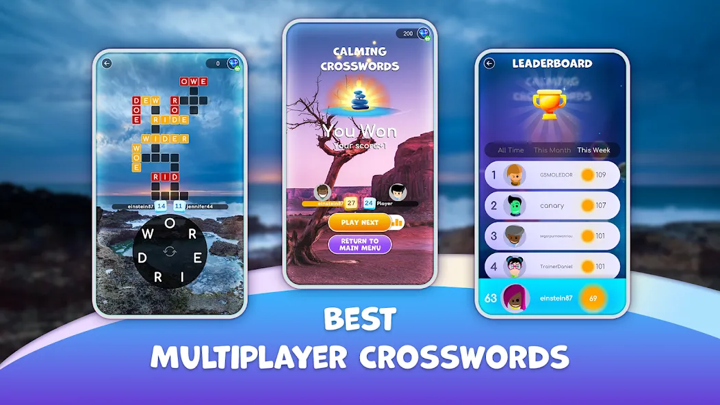 Calming Crosswords Word Puzzle МОД/Взлом [Все открыто, Дополнительные деньги и Меню MOD] Screenshot 3