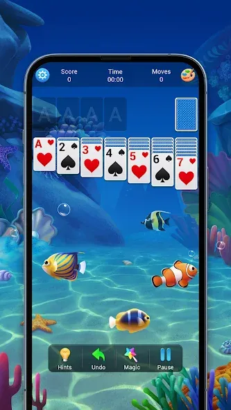 Solitaire, Klondike Card Games МОД/Взлом [Все открыто, Дополнительные деньги и Меню MOD] Screenshot 1