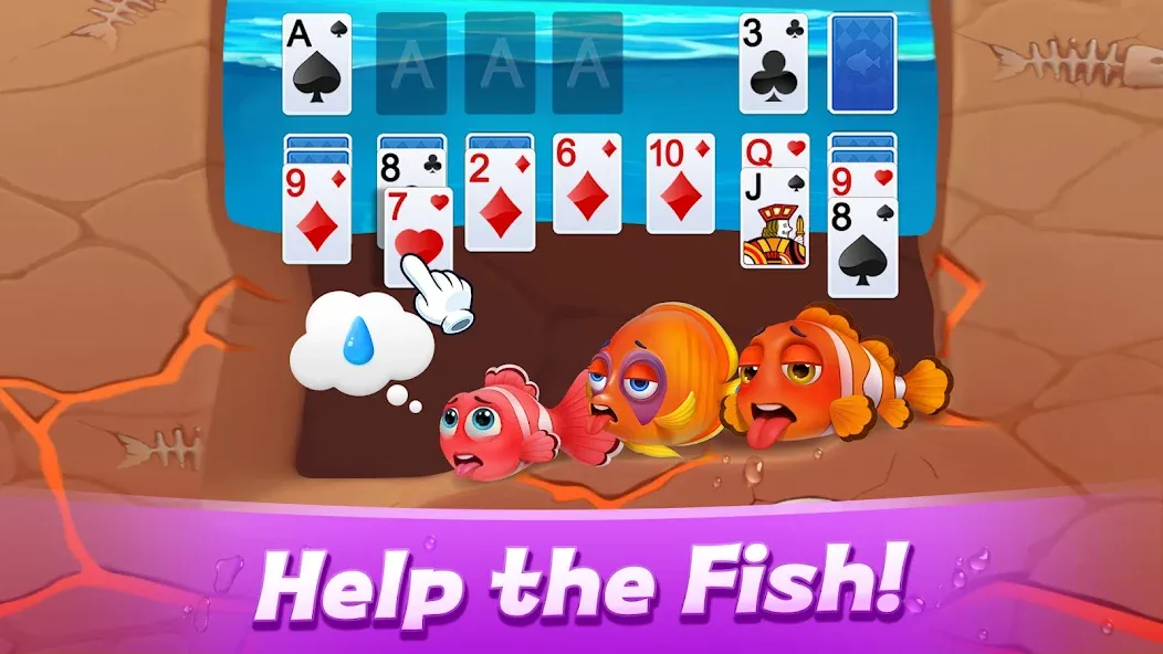 Solitaire 3D Fish МОД/Взлом [Все открыто, Дополнительные деньги и Меню MOD] Screenshot 1