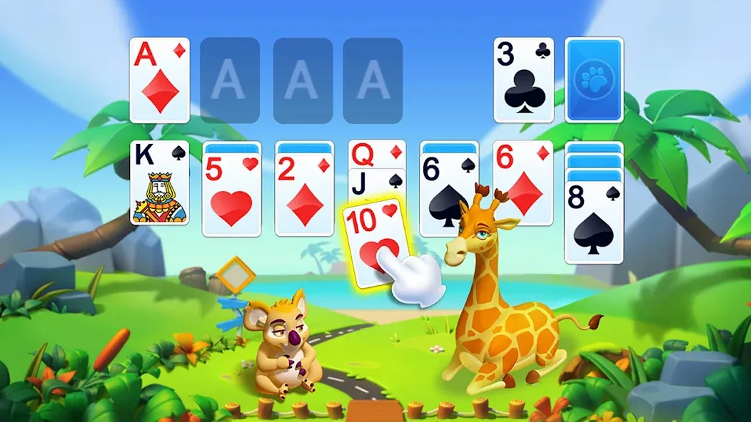Solitaire - Wild Park МОД/Взлом [Меню, Бесконечные монеты и Открытые уровни] Screenshot 2