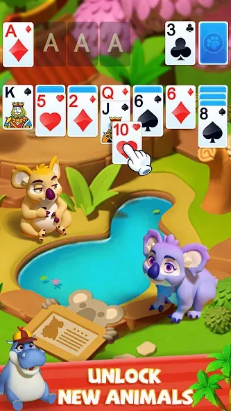 Solitaire - Wild Park МОД/Взлом [Меню, Бесконечные монеты и Открытые уровни] Screenshot 5