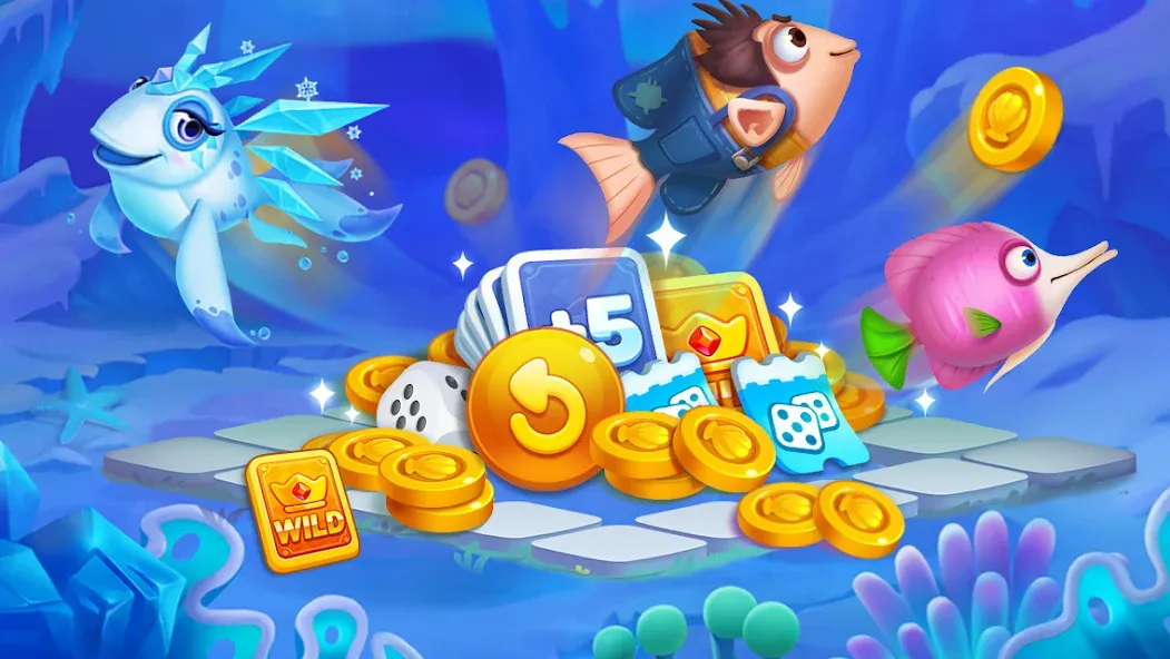Solitaire TriPeaks Fish (Солитер ТриПикс Рыбка) МОД/Взлом [Все открыто, Дополнительные деньги и Меню MOD] Screenshot 5
