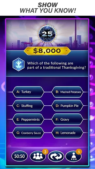 Official Millionaire Game МОД/Взлом [Все открыто, Дополнительные деньги и Меню MOD] Screenshot 1