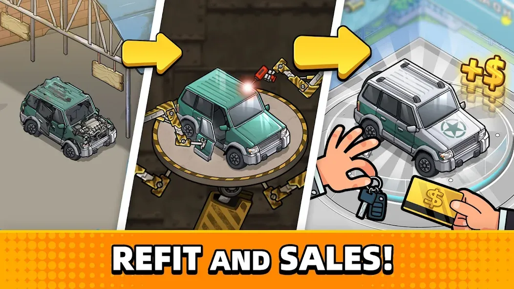 Used Car Tycoon Game (Юзед Кар Тайкун Гейм) МОД/Взлом [Много монет, Открытые уровни и Мега MOD] Screenshot 1