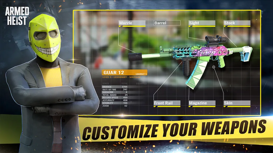 Armed Heist: Shooting gun game (Армед Хейст) МОД/Взлом [Бесконечные деньги, Монеты и Мега MOD] Screenshot 3