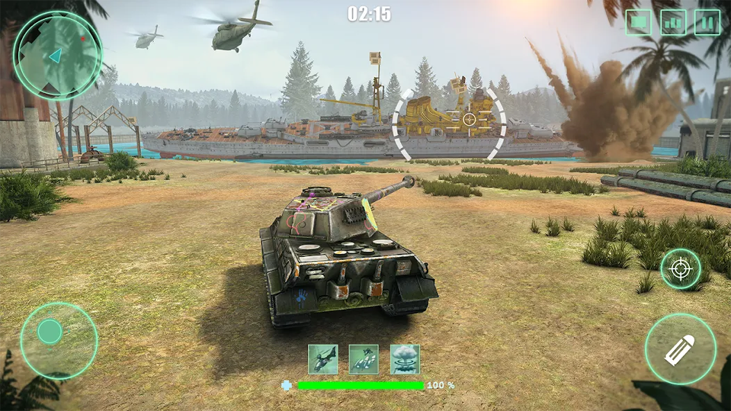 World Tanks War: Offline Games (Танковые военные машины Блиц) МОД/Взлом [Много денег, Монет и Все открыто] Screenshot 1