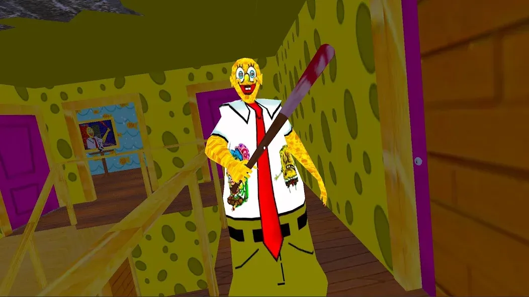 Horror Sponge Granny V1.8 МОД/Взлом [Много монет, Открытые уровни и Мега MOD] Screenshot 1