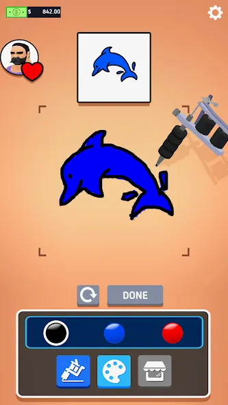Ink Inc. - Tattoo Drawing МОД/Взлом [Деньги, Монеты и Меню MOD] Screenshot 2