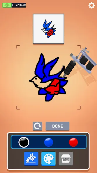 Ink Inc. - Tattoo Drawing МОД/Взлом [Деньги, Монеты и Меню MOD] Screenshot 3