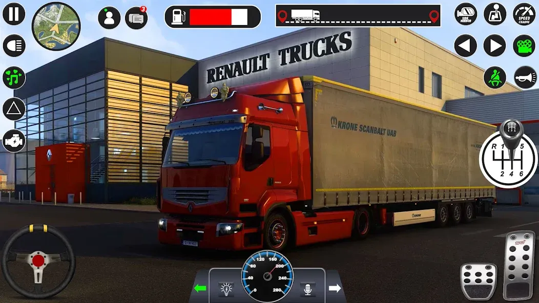 Euro Cargo Truck Simulator 3D МОД/Взлом [Все открыто, Дополнительные деньги и Меню MOD] Screenshot 3