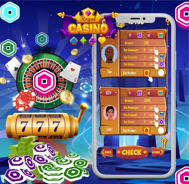 Robux For Robux , Casino Robux МОД/Взлом [Меню, Бесконечные монеты и Открытые уровни] Screenshot 5