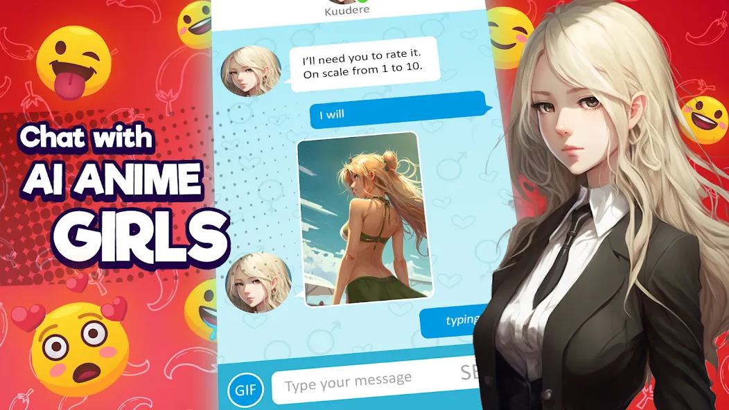 Anime Girlfriend - AI Chat (Аниме Грлфренд) МОД/Взлом [Меню, Бесконечные монеты и Открытые уровни] Screenshot 1