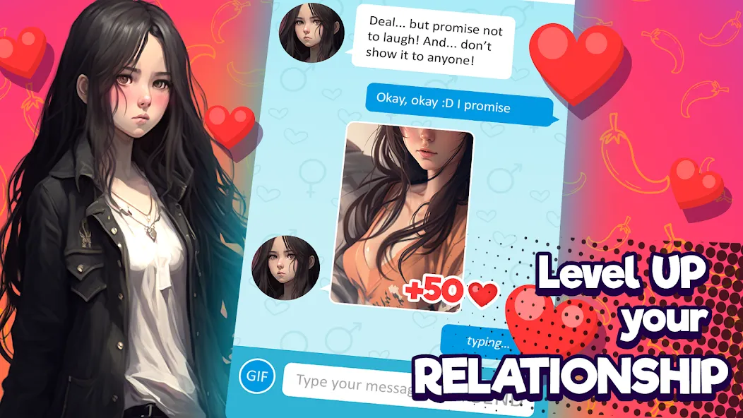 Anime Girlfriend - AI Chat (Аниме Грлфренд) МОД/Взлом [Меню, Бесконечные монеты и Открытые уровни] Screenshot 2