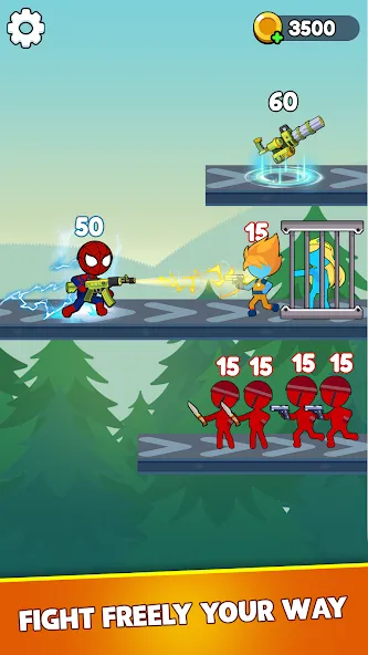 Stick Shooter: Battle Game (Стик Шутер) МОД/Взлом [Деньги, Монеты и Меню MOD] Screenshot 1