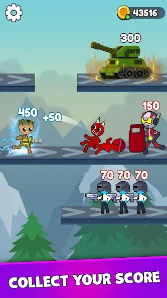 Stick Shooter: Battle Game (Стик Шутер) МОД/Взлом [Деньги, Монеты и Меню MOD] Screenshot 2
