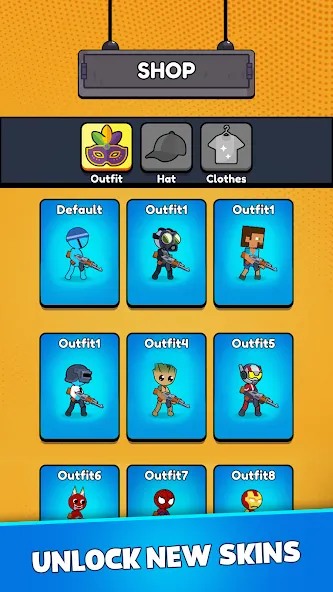 Stick Shooter: Battle Game (Стик Шутер) МОД/Взлом [Деньги, Монеты и Меню MOD] Screenshot 4