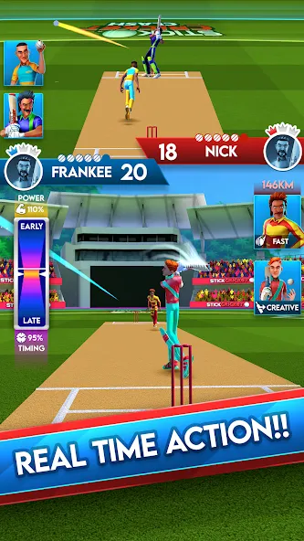 Stick Cricket Clash (тик Крикет Клаш) МОД/Взлом [Меню, Бесконечные монеты и Открытые уровни] Screenshot 1
