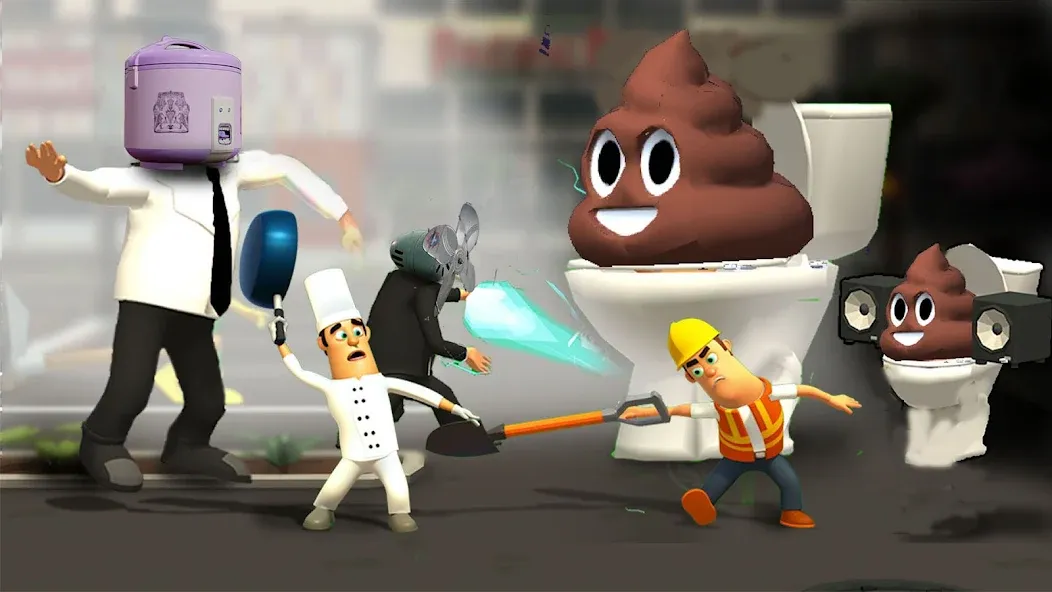War Job: Toilet Battle (Вор Джоб) МОД/Взлом [Бесконечные деньги, Монеты и Мега MOD] Screenshot 1