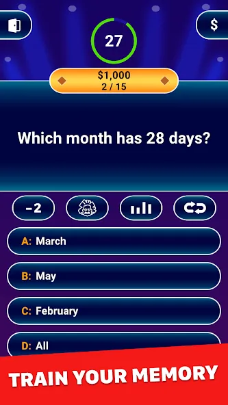 Millionaire 2024: Trivia Game МОД/Взлом [Деньги, Монеты и Меню MOD] Screenshot 3