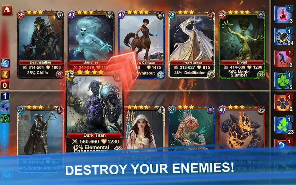 Blood of Titans: Card Battle МОД/Взлом [Много денег, Монет и Все открыто] Screenshot 1