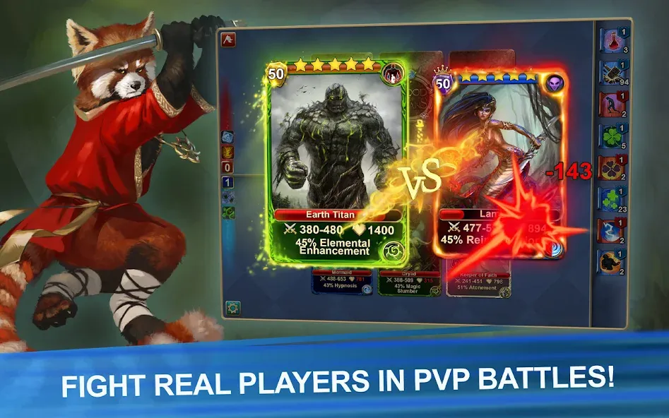 Blood of Titans: Card Battle МОД/Взлом [Много денег, Монет и Все открыто] Screenshot 4