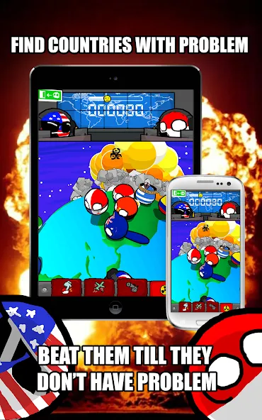 Polandball: Not Safe For World (Поландбол) МОД/Взлом [Меню, Бесконечные монеты и Открытые уровни] Screenshot 1