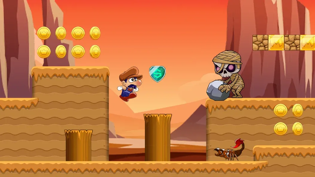 Super Bino Go:Adventure Jungle (Супер Бино Го) МОД/Взлом [Бесконечные деньги, Монеты и Мега MOD] Screenshot 2