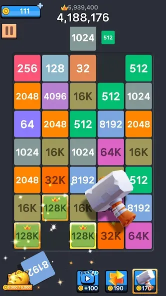 Drop Merge : Number Puzzle (Дроп Мердж) МОД/Взлом [Бесконечные деньги, Монеты и Мега MOD] Screenshot 5