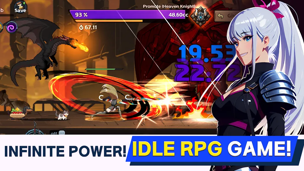 Dual Blader : Idle Action RPG (Дуал Блейдер) МОД/Взлом [Меню, Бесконечные монеты и Открытые уровни] Screenshot 2