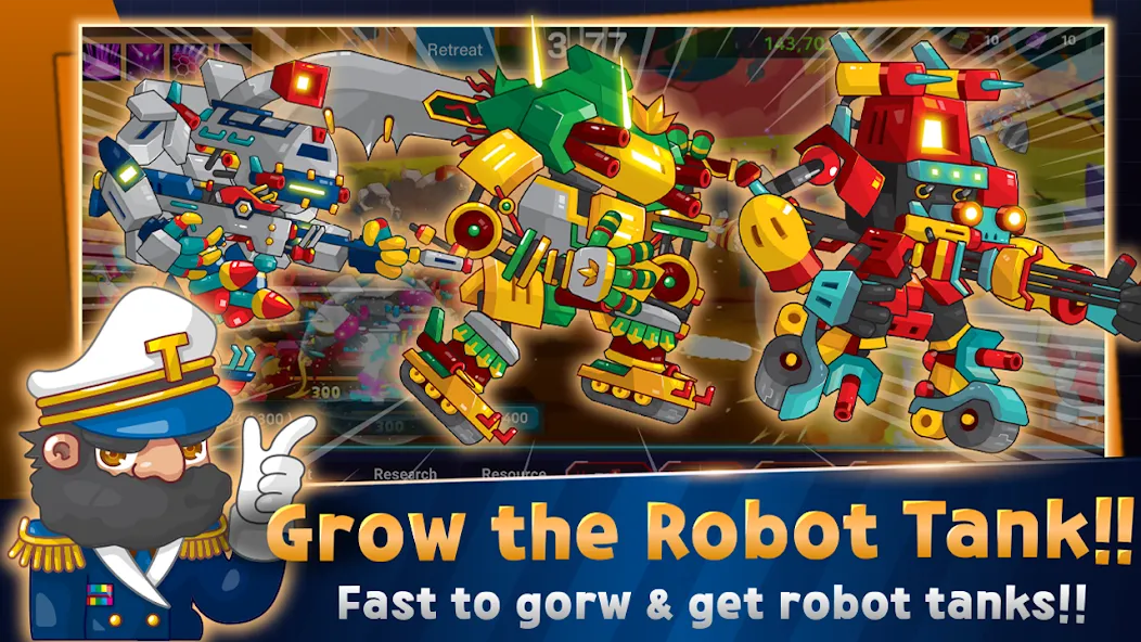Mini Robot Tank : idle (Мини Робот Танк) МОД/Взлом [Меню, Бесконечные монеты и Открытые уровни] Screenshot 3