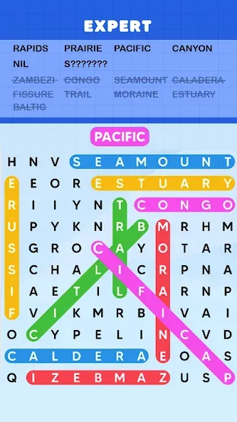 Word Search Puzzle Challenge (Уордсрч Пазл Челлендж) МОД/Взлом [Много денег, Монет и Все открыто] Screenshot 2