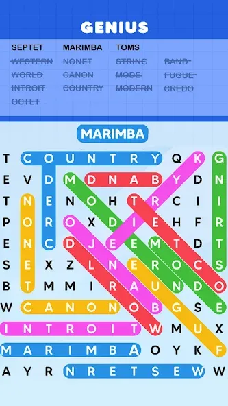 Word Search Puzzle Challenge (Уордсрч Пазл Челлендж) МОД/Взлом [Много денег, Монет и Все открыто] Screenshot 3