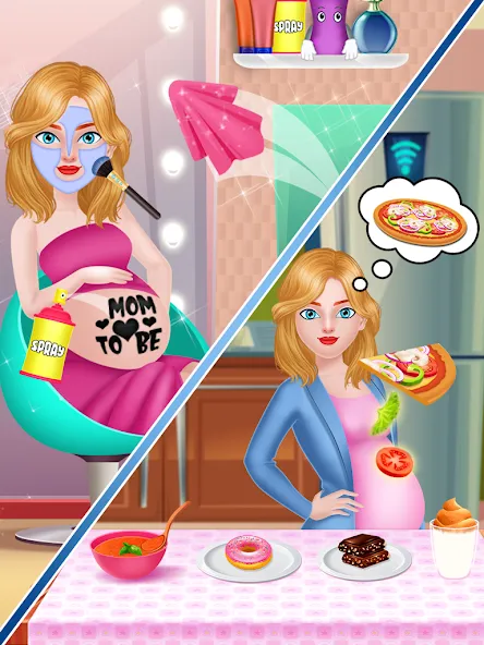 Mom Babysitting Game МОД/Взлом [Меню, Бесконечные монеты и Открытые уровни] Screenshot 1