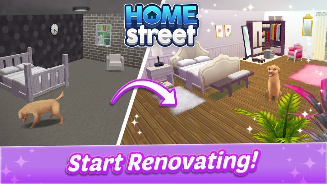 Home Street - Dream House Sim МОД/Взлом [Деньги, Монеты и Меню MOD] Screenshot 2