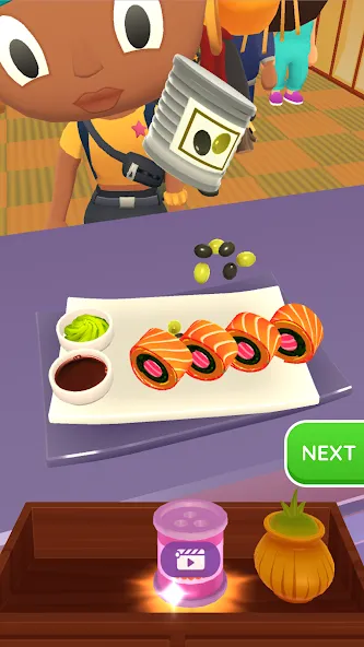 Sushi Roll 3D - Cooking ASMR (Суши Ролл 3D) МОД/Взлом [Все открыто, Дополнительные деньги и Меню MOD] Screenshot 3