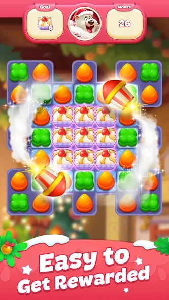 Sweet Candy Match: Puzzle Game (Свит Кэнди Матч) МОД/Взлом [Все открыто, Дополнительные деньги и Меню MOD] Screenshot 3