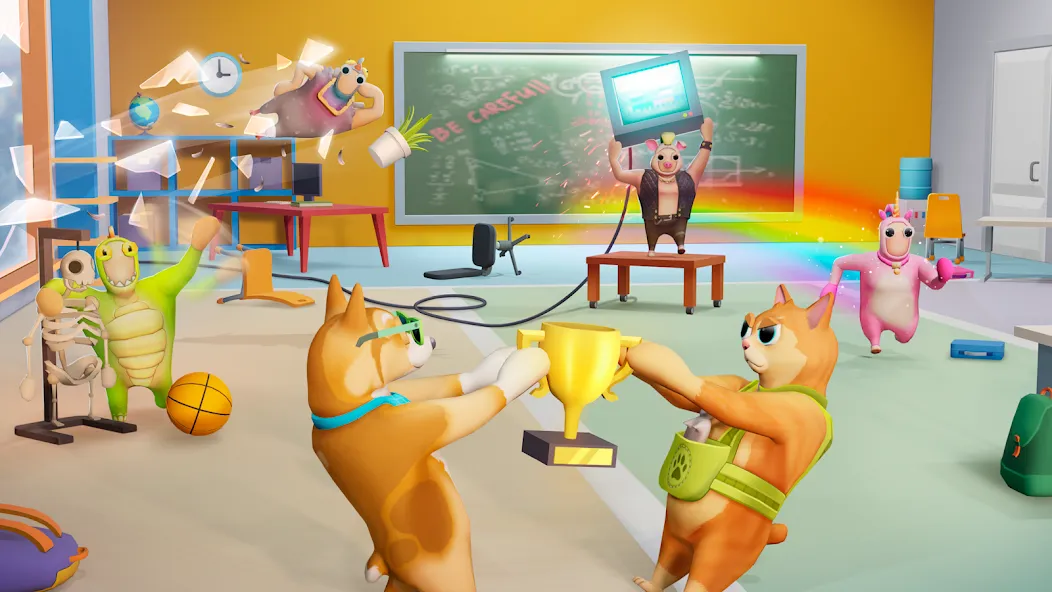 Gang Battle Party: Animals 3D МОД/Взлом [Меню, Бесконечные монеты и Открытые уровни] Screenshot 1