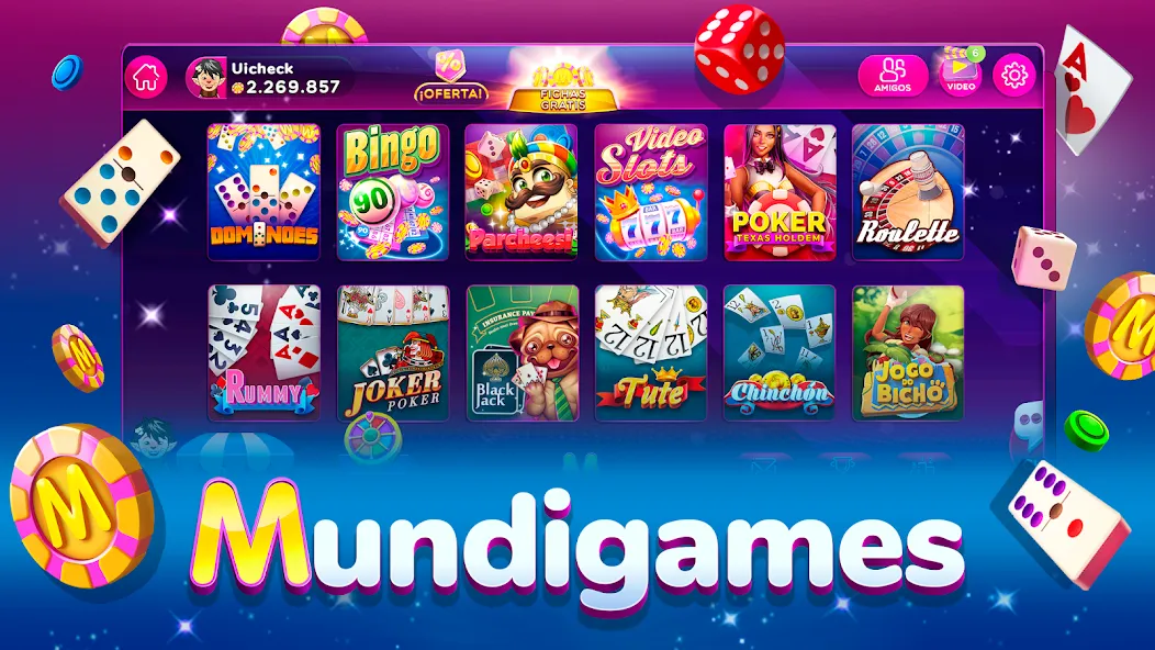 MundiGames: Bingo Slots Casino (Мундийуэгос) МОД/Взлом [Бесконечные деньги, Монеты и Мега MOD] Screenshot 1