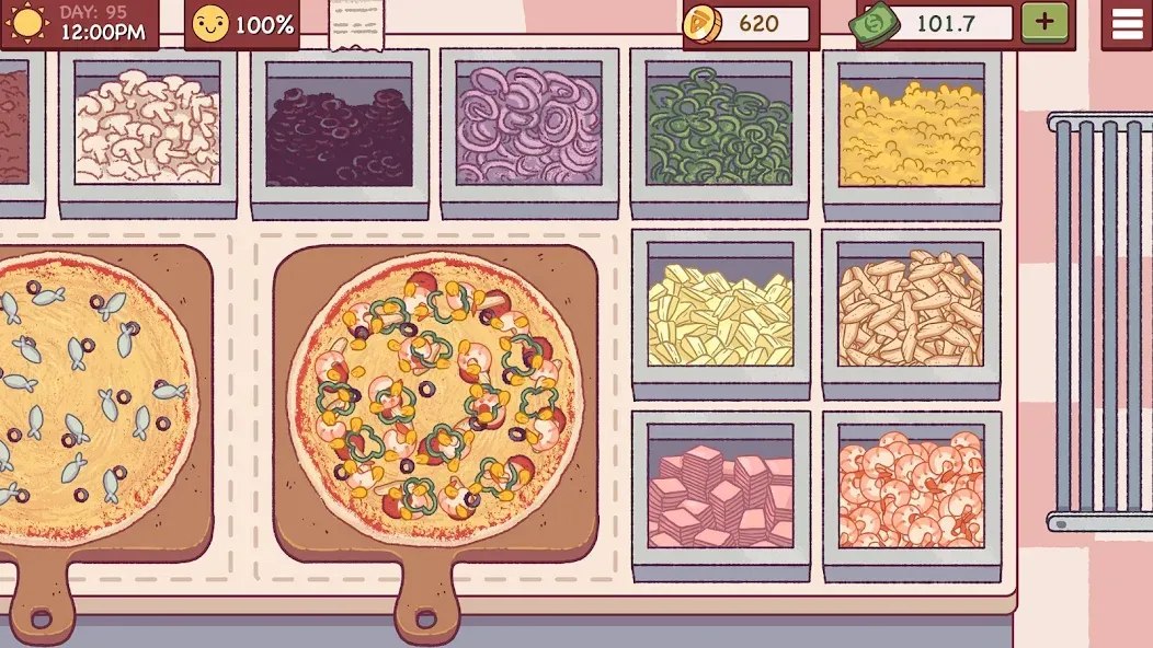 Good Pizza, Great Pizza МОД/Взлом [Деньги, Монеты и Меню MOD] Screenshot 1