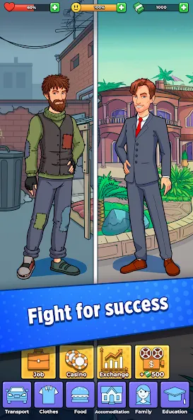 Hobo Life: Business Simulator МОД/Взлом [Меню, Бесконечные монеты и Открытые уровни] Screenshot 1