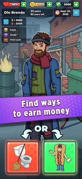Hobo Life: Business Simulator МОД/Взлом [Меню, Бесконечные монеты и Открытые уровни] Screenshot 3