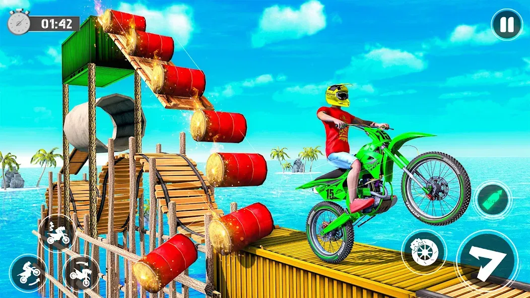 Bike Stunt Race Tricks Master МОД/Взлом [Много монет, Открытые уровни и Мега MOD] Screenshot 3