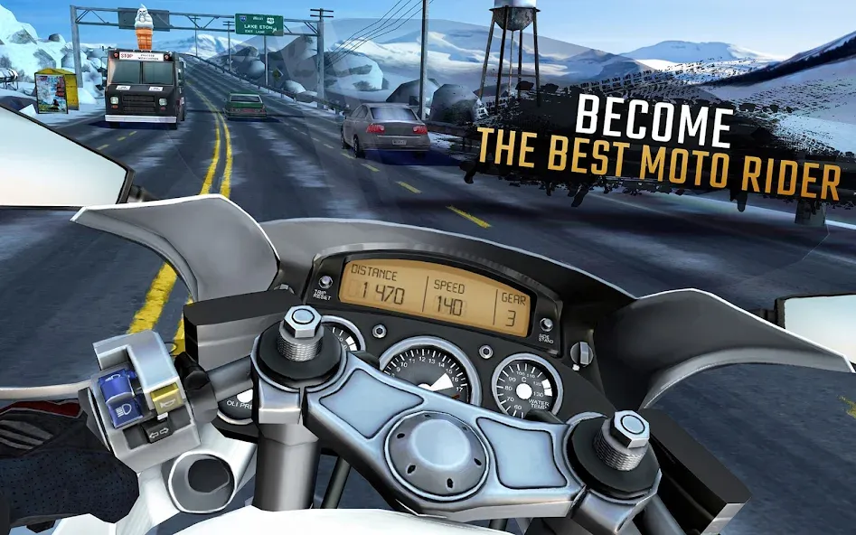 Moto Rider GO: Highway Traffic (Мото Райдер ГО) МОД/Взлом [Меню, Бесконечные монеты и Открытые уровни] Screenshot 5