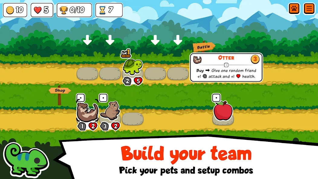 Super Auto Pets (упер Ауто Петс) МОД/Взлом [Много монет, Открытые уровни и Мега MOD] Screenshot 1