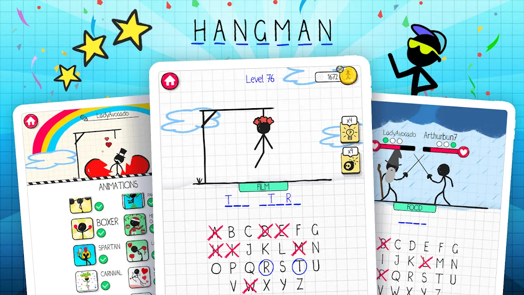 Hangman МОД/Взлом [Деньги, Монеты и Меню MOD] Screenshot 5
