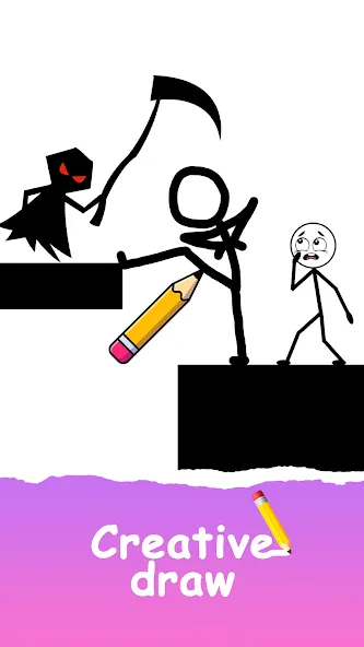 Save The Stick: Draw 2 Save (эйв Зе Стикман) МОД/Взлом [Бесконечные деньги, Монеты и Мега MOD] Screenshot 1