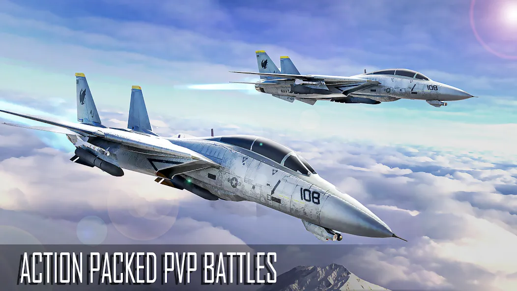 Jet Fighter: Sky Combat 3D (Джет Файтер) МОД/Взлом [Много монет, Открытые уровни и Мега MOD] Screenshot 1