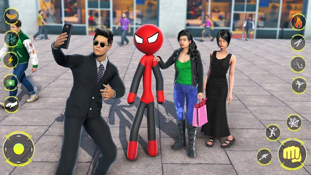 StickMan Rope Hero Spider Game (Стикмен Роуп Хиро Спайдер Гейм) МОД/Взлом [Деньги, Монеты и Меню MOD] Screenshot 2